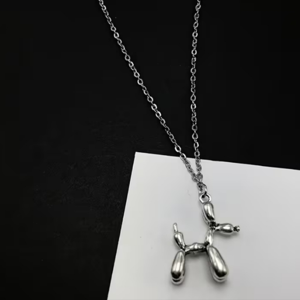 Silver Balloon Dog Pendant Necklace - Picture 2 of 7